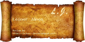 Leiner János névjegykártya